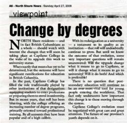 Change by degree: Change may boost enrolment