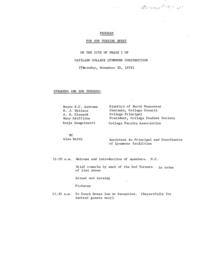 Program for Sod Turning Event: 