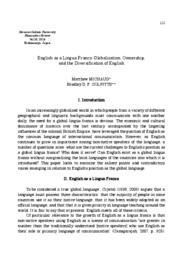 English as a lingua franca: globalization, ownership, and the diversification of English