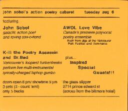 john sobol's action poetry cabaret