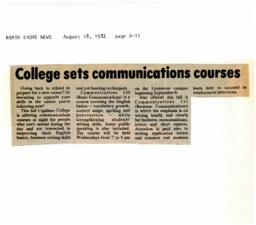 College sets communications courses