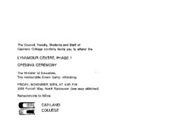 Invitation to attend the Lynnmour Centre Phase 1 Opening Ceremony