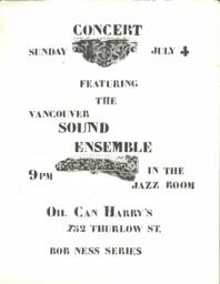 Concert Featuring the Vancouver Sound Ensemble
