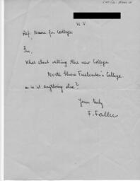 Re: Name for College