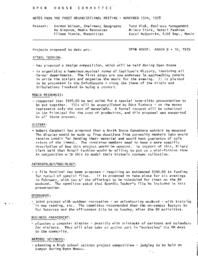 Notes from the First Organizational Meeting