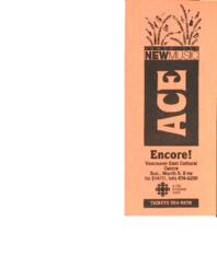 Vancouver New Music ACE: Encore!
