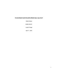 Remote/Hybrid Work: Should the Model Stay Long Term?