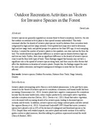 Outdoor recreation activities as vectors for invasive species in the forest