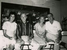Photo at Cellar Bar of Vivian Cook, Jim Johnson, Carol Hunter, and Bill Boyle